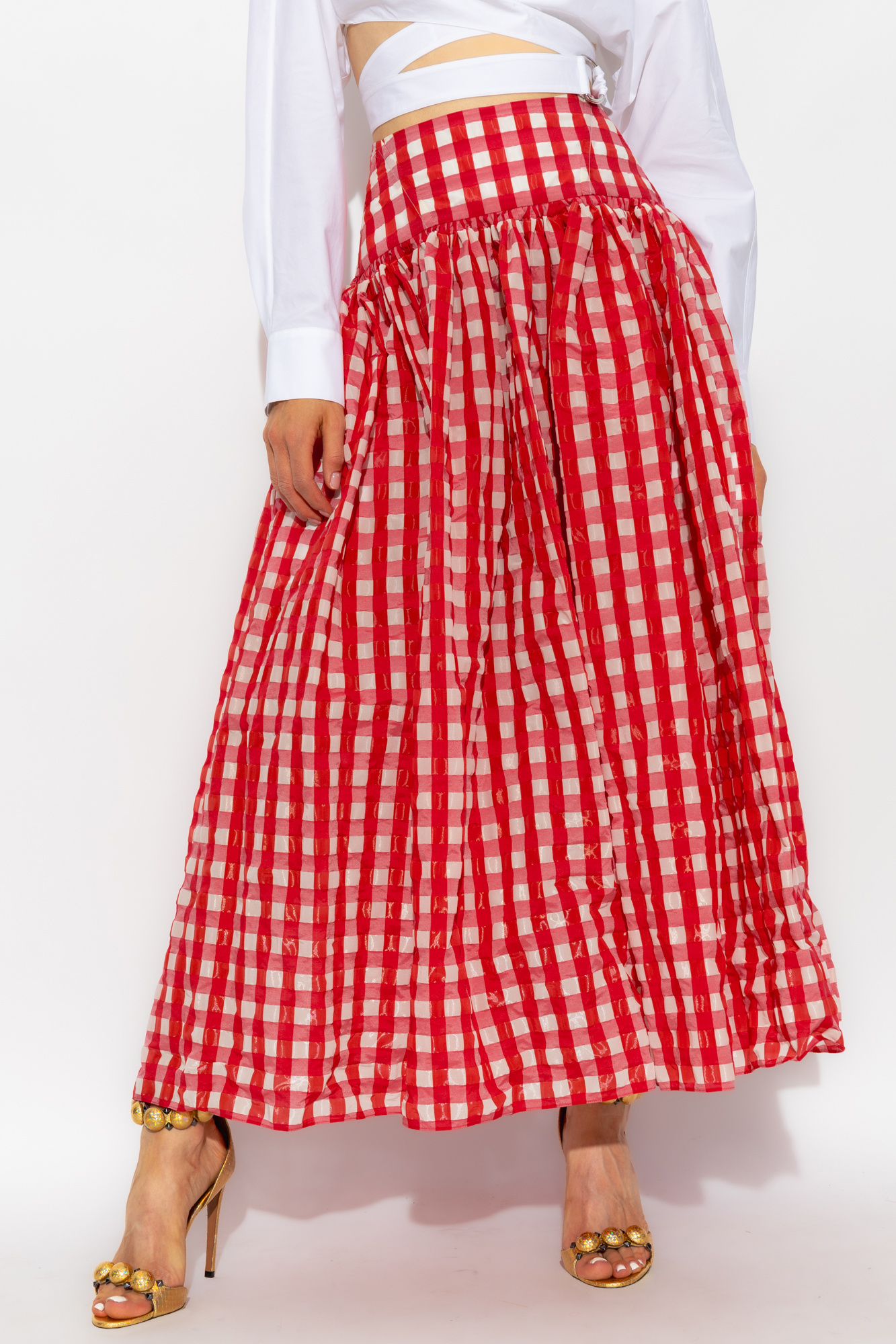 【関税&送料込】Alaia Column Skirt Red Checked skirt Alaïa - SchaferandweinerShops KR